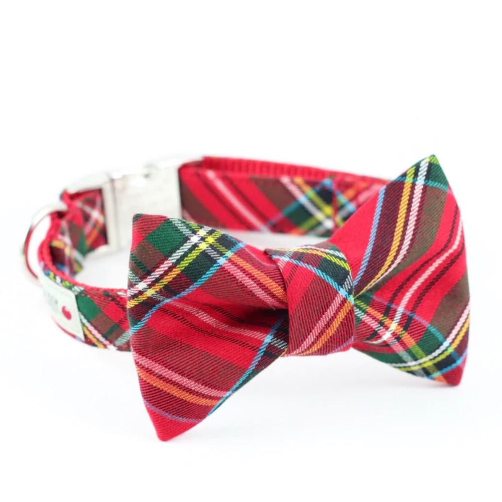 Red Tartan Bowtie Collar